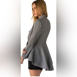 LookbookStore Cotton Asymmetric Fit-and-Flare Peplum Hem Lapel Women's Blazer 4